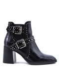 Faux leather ankle boot