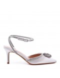 Mix-materials heeled sandal 