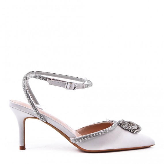 Mix-materials heeled sandal 