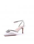 Mix-materials heeled sandal 