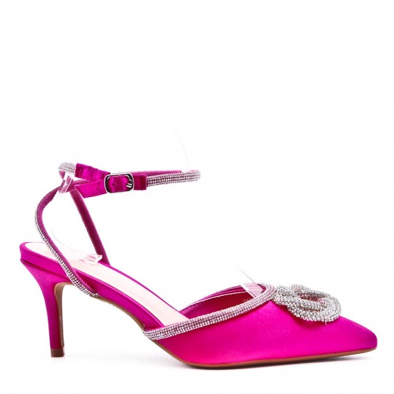 Mix-materials heeled sandal 