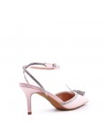 Mix-materials heeled sandal 