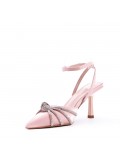 Mix-materials heeled sandal 