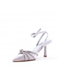 Mix-materials heeled sandal 