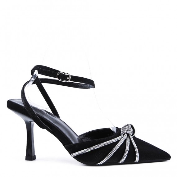 Mix-materials heeled sandal 