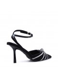 Mix-materials heeled sandal 