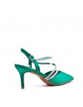 Mix-materials heeled sandal 