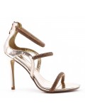 Mix-materials heeled sandal 