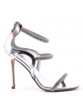 Mix-materials heeled sandal 