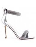 Mix-materials heeled sandal 