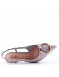 Mix-materials heeled sandal 