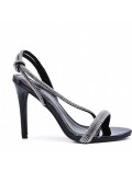 Mix-materials heeled sandal 