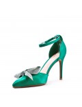 Mix-materials heeled sandal 