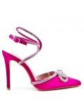 Mix-materials heeled sandal 