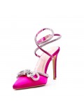 Mix-materials heeled sandal 