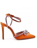 Mix-materials heeled sandal 