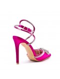 Mix-materials heeled sandal 