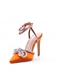 Mix-materials heeled sandal 