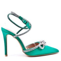 Mix-materials heeled sandal 