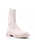 Mixed-material ankle boot