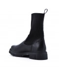 Mixed-material ankle boot