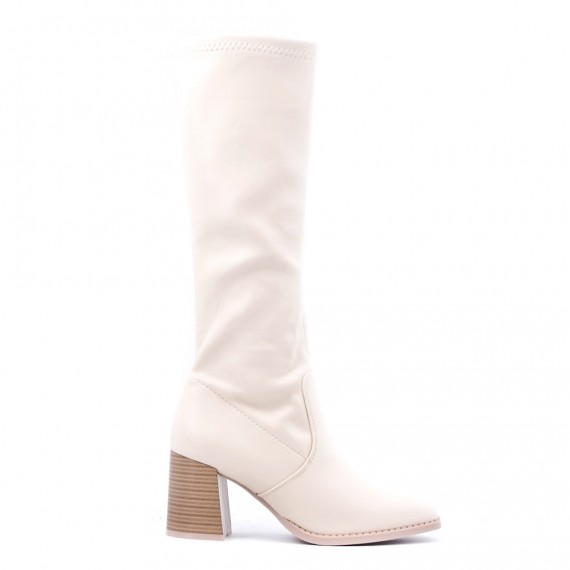 Mixed-material ankle boot