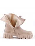 Mixed-material ankle boot