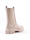 Mixed-material ankle boot