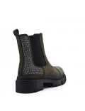 Mixed-material ankle boot