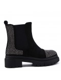 Mixed-material ankle boot