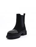 Mixed-material ankle boot