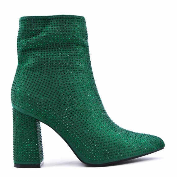 Mixed-material ankle boot