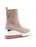 Mixed-material ankle boot