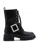 Faux leather ankle boot