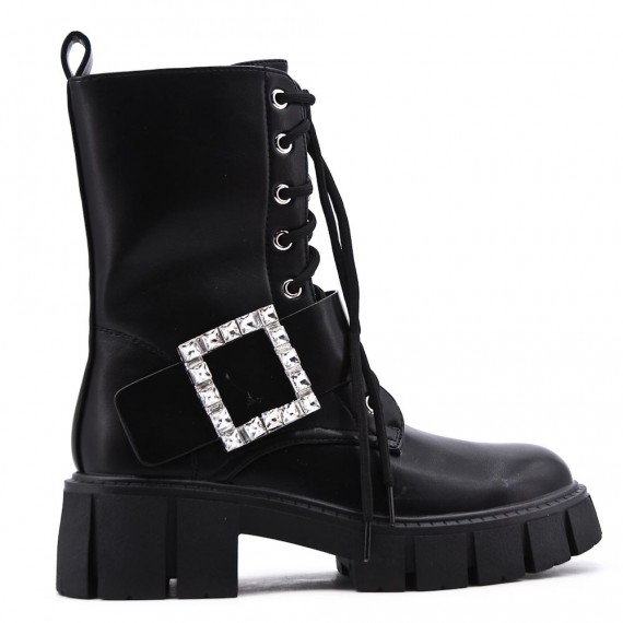 Faux leather ankle boot