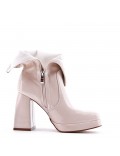 Faux leather ankle boot