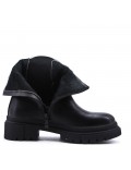 Mixed-material ankle boot