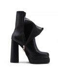 Faux leather ankle boot