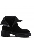 Mixed-material ankle boot