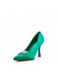 Leatherette pump with heels