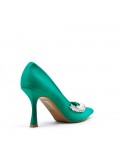 Leatherette pump with heels