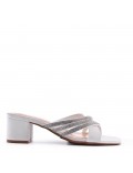 Mix-materials heeled sandal 