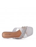 Mix-materials heeled sandal 