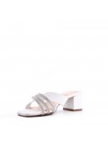 Mix-materials heeled sandal 