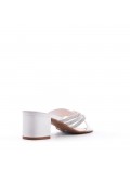 Mix-materials heeled sandal 