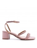 Faux leather heeled sandal