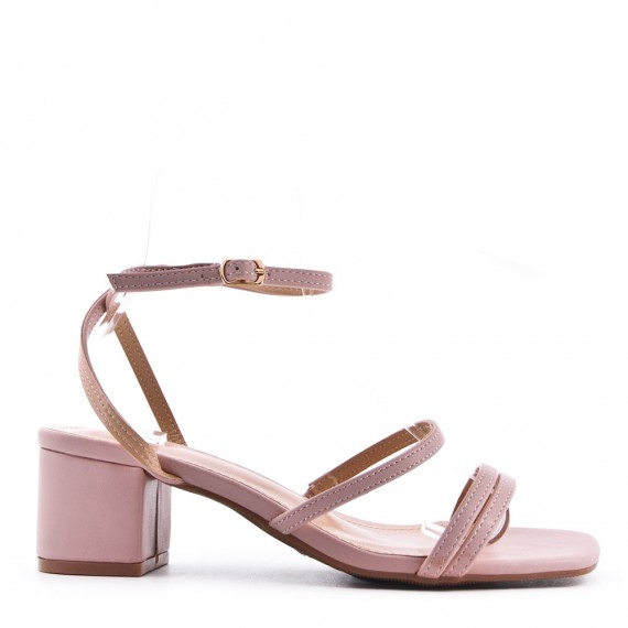 Faux leather heeled sandal