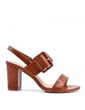 Faux leather heeled sandal