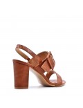 Faux leather heeled sandal