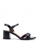 Faux leather heeled sandal